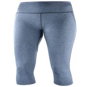 Salomon Agile Women's Workout Capri Crop Tights Leggings Gray Gym Run Walk Pants
