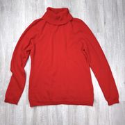 Red Cashmere Turtleneck Sweater L