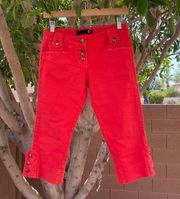 Just Cavali Capris Womens 25 Red Jean Shorts Y2K Designer Coquette Summer