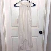 SWEET PEA x Stacy Frati Women’s White Chiffon Side Neck Tie High Low Dress