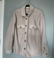 Cream Oversized Teddy Jacket