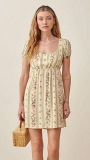 Reformation Zello Dress Short Sleeve Mini Crepe Floral Print Size Medium