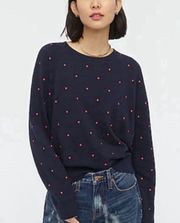 J. Crew Vintage Fleece Heart Pullover Sweatshirt 