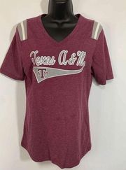 Texas A&M Colosseum Womens Tops Printed Text V Neck Large