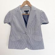 Grace Elements Shirt Sleeve Pin Striped Blazer