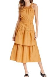 Who What Wear Skirt Women's Size Extra Large XL Yellow Gold Tiered Midi Casual