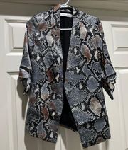 Women’s XS Bishop & Young Snake Print Blazer w/ Shoulder Pads