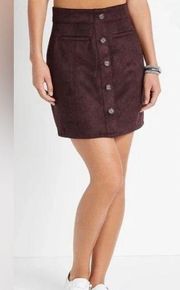 Maurice’s Faux Suede Button Down High Rise Skirt