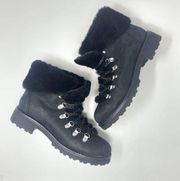 J. Crew Nordic Winter Hiking Shearling Boots In Black Size US 8