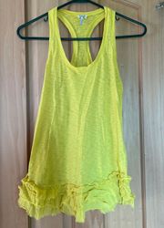 Yellow Top With Ruffles 