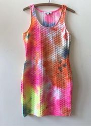 Rainbow Tie Dye Knit Bodycon Dress