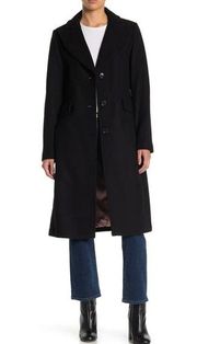 Kate Spade Black Wool Blend Notch Collar Coat Size Small $450
