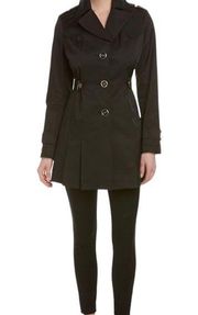 Via Spiga Black 3 Button Trench Coat