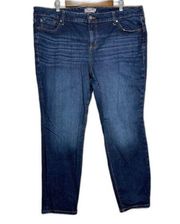 Torrid Women's Mid Rise Skinny Vintage Stretch Blue Denim Jeans size 22R