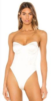 h:ours Tabitha Bodysuit in White