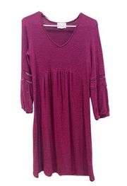 Olive + Oak empire waist wine sweater dress size petite small