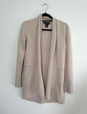 Pure Luxe Beige Cashmere Cardigan Sweater