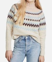 La Vie Rebecca Taylor fairisle turtleneck sweater size m