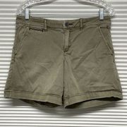 Anthropologie Pilcro and The Letterpress Khaki Moss Green Hyphen Shorts Size 28