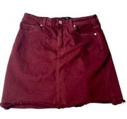 441-JUST BLACK Wine Denim Mini Skirt