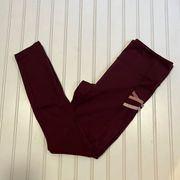 Fabletics  motion 365 maroon mid rise cropped leggings