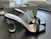 Naomi Clear Block Heel Sandal size 7.5 NWT