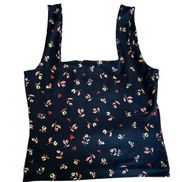 Leith women's size medium sleeveless black floral top