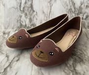 YRU Cute To The Core Beary Cute Brown Bear Flats