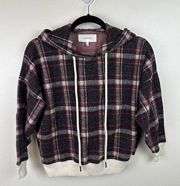 The Great. Teammate Hoodie Cedar House Plaid Hooded Sweater Size 0 XS