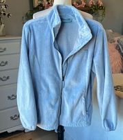 Baby Blue Plush Fluffy Jacket Womens Large