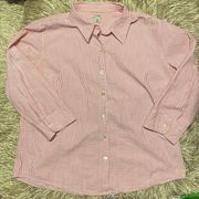 Ll Bean Pink & White Button Up Shirt XL