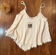 Solemio NWT Swing Cami Top Spaghetti Straps Lace Hem Size Small.