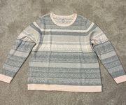 Croft & Barrow Pink And Gray Oversized Sweater