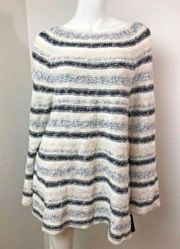 Style & Co Sweater XL Ivory Striped Cable Knit