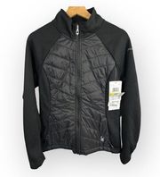 Spyder Womens size Medium Nova Hybrid Sweater Fleece Zip Up Jacket Black New