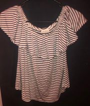 Striped Blouse Off The Sholder