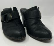 B.o.c. born Concept Donia Black Oiled Nubuck Ring Trim Split Vamp Clog Mule