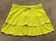 Women’s  Flirt Swim Skirt Tiered Ruffle Green-Yellow Size S