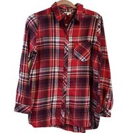 Sonoma Plaid Shirt Size Medium Cotton Collared Button Up Long Sleeves Tartan