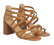 Market & Spruce Braided Paloma Strappy Sandals Vegan Cognac Size 9 NWT