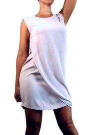 All Saints silk mini Eala Drapped light gray dress