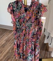 1 State floral mock neck dress large