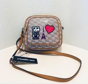 Paris Signature Patches Beige Crossbody/OS/NWT