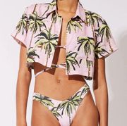 The Stripped Cabana Shirt Palm Tree Print