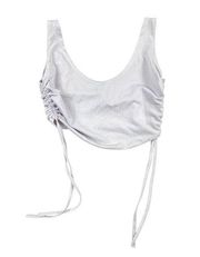 Oh Polly  - Drawstring Ruched Crop Top in White