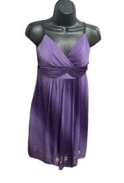 ,Women’s Purple Sparkly, Spaghetti Strap, Size Small, Prom/Formal Dress