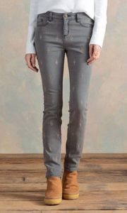 Sundance Primrose Party Jeans Gunmetal Gray Grey Skinny Sequence Sequins Size 28