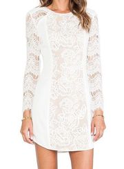 Stylestalker White Lace Floral Crochet Mini Dress