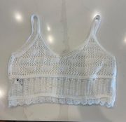 Open Knit White Cover Up