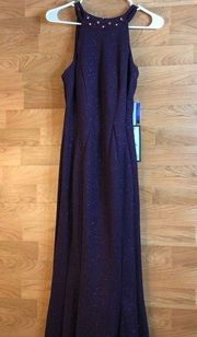 Nightway Size 4 Beaded Caged Neckline Prom/Evening Dress/Gown Mulberry